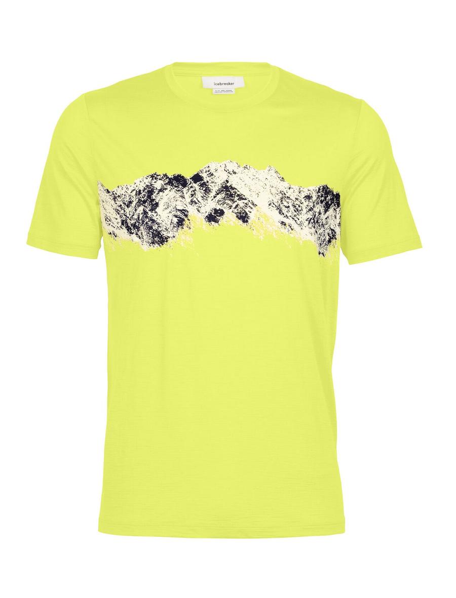 Men's Icebreaker Merino Tech Lite II Short Sleeve Remarkable Range T Shirts Shine | CA 1741JPQJ